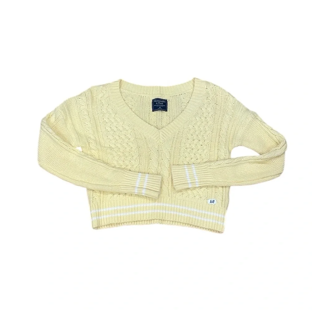 Abercrombie and fitch yellow cropped sweater